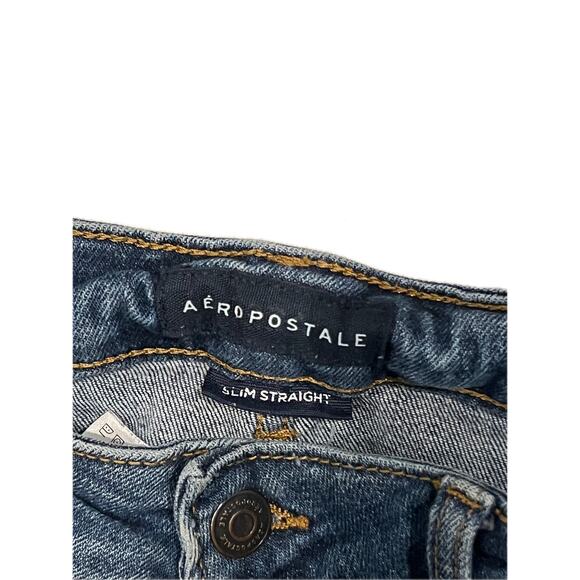 Aeropostale Slim Straight Blue Jeans Mens 32x34 - Picture 3 of 4